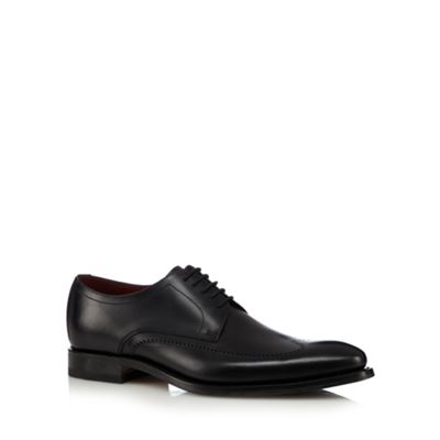Loake black leather punched wing tip shoes